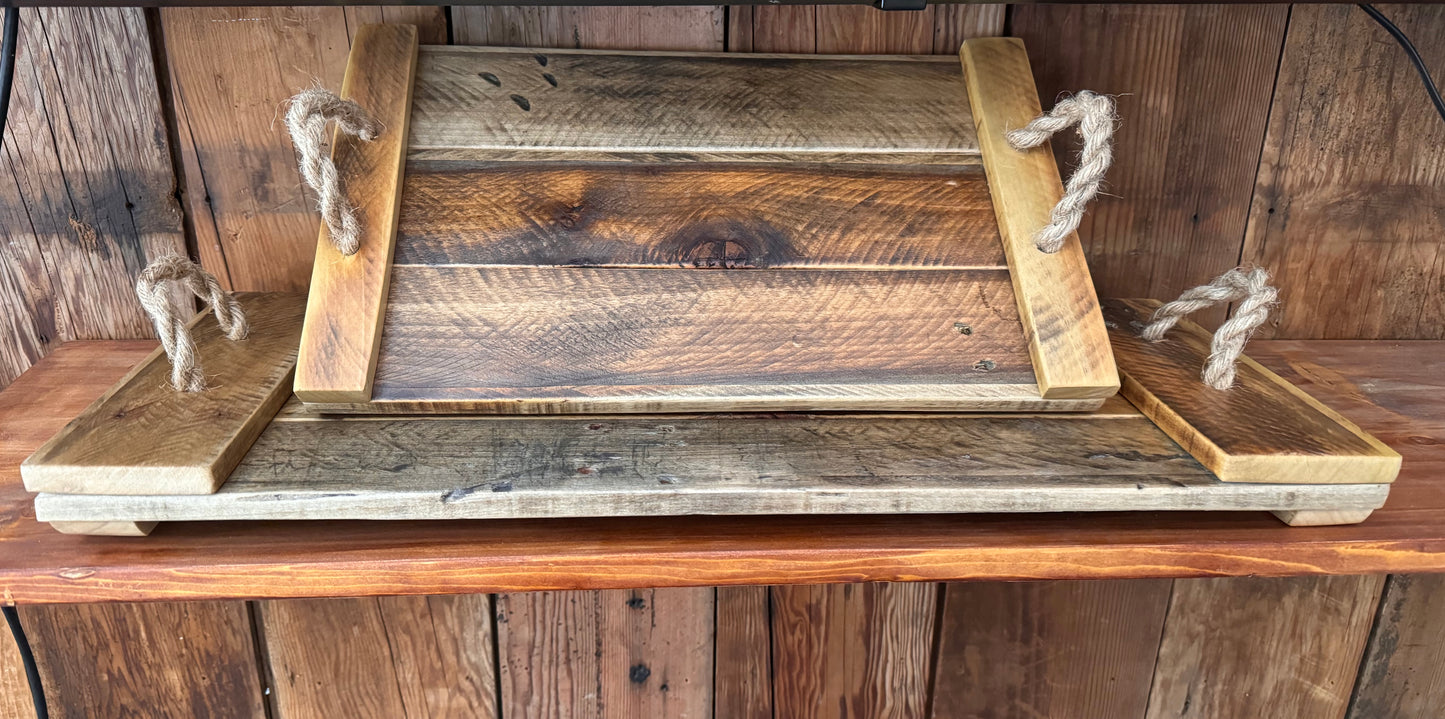 Rustic Farmhouse Ottoman Tray, table centerpiece, riser