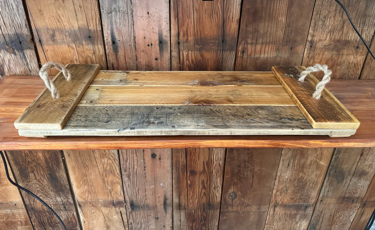 Rustic Farmhouse Ottoman Tray, table centerpiece, riser