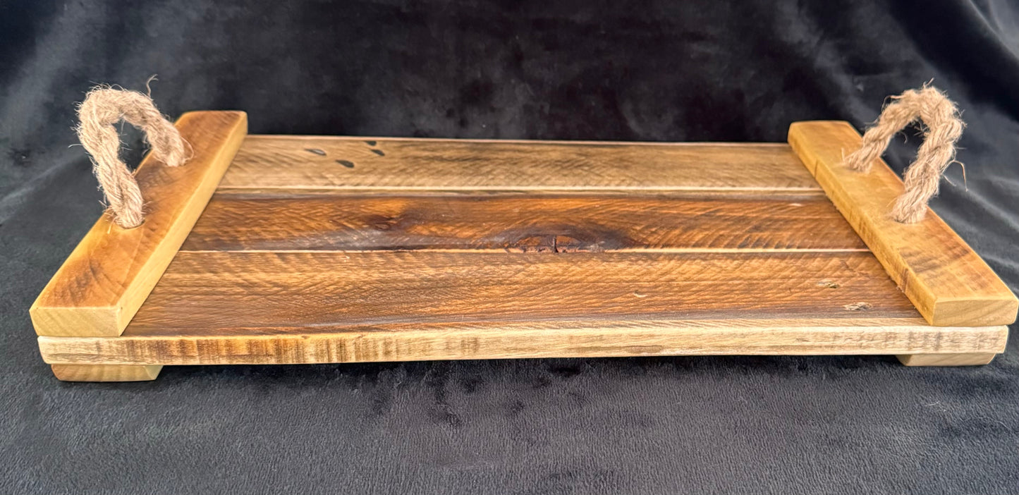 Rustic Farmhouse Ottoman tray, coffee table tray, table centerpiece, riser