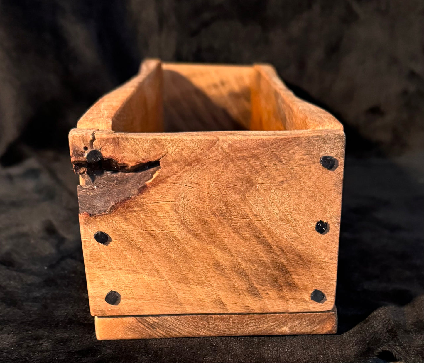 Rustic Wood Box With Mason Jars